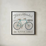 White Barn Flea Market IV by Sue Schlabach. Shown in a sleek black glass frame for a contemporary gallery look. Available as an archival giclee rolled canvas, fine art paper, or poster print. SKU 31784a.