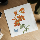 White Barn Flowers VII Sq by Sue Schlabach. Shown as a detailed flat fine art print, highlighting archival giclee quality. Available as an archival giclee rolled canvas, fine art paper, or poster print. SKU 56517a.