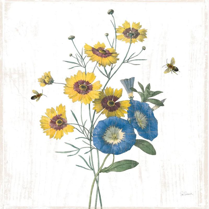 White Barn Flowers VIII Sq by Sue Schlabach. SKU 56518a. Archival Giclee Fine art print for wall decor.