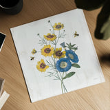 White Barn Flowers VIII Sq by Sue Schlabach. Shown as a detailed flat fine art print, highlighting archival giclee quality. Available as an archival giclee rolled canvas, fine art paper, or poster print. SKU 56518a.
