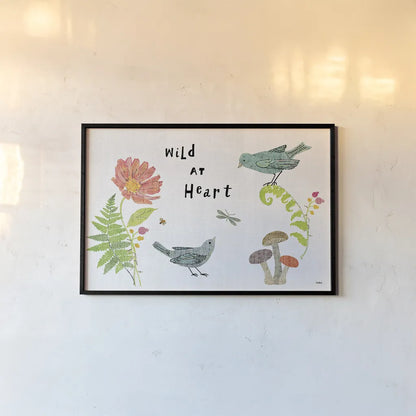 Wild Wings I by Sue Schlabach. shown as a paper print in a black flame. Available as a archival giclee rolled canvas, fine art paper, or poster print. SKU 34733i.