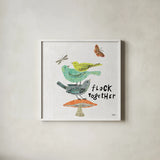 Wild Wings II by Sue Schlabach. Shown in a crisp white glass frame for a clean and minimalist style. Available as an archival giclee rolled canvas, fine art paper, or poster print. SKU 34734a.