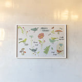 Wild Wings IX by Sue Schlabach. shown as a paper print in a white frame. Available as a archival giclee rolled canvas, fine art paper, or poster print. SKU 34886i.