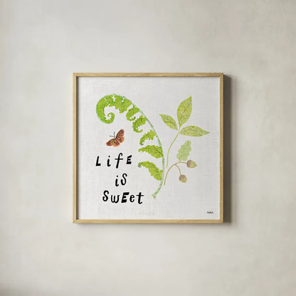 Wild Wings V by Sue Schlabach. Shown in a natural wood glass frame for a timeless modern aesthetic. Available as an archival giclee rolled canvas, fine art paper, or poster print. SKU 34737a.