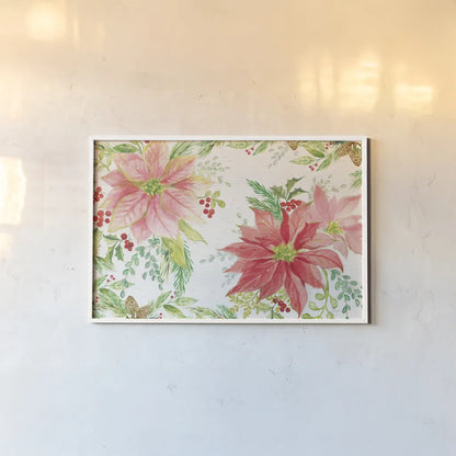 Winter Blooms I by Sue Schlabach. shown as a paper print in a white frame. Available as a archival giclee rolled canvas, fine art paper, or poster print. SKU 39603i.
