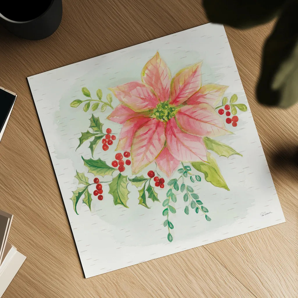 Winter Blooms III by Sue Schlabach. Shown as a detailed flat fine art print, highlighting archival giclee quality. Available as an archival giclee rolled canvas, fine art paper, or poster print. SKU 39605a.