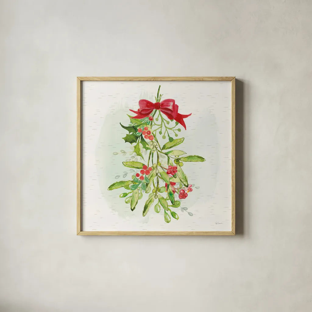 Winter Blooms IV by Sue Schlabach. Shown in a natural wood glass frame for a timeless modern aesthetic. Available as an archival giclee rolled canvas, fine art paper, or poster print. SKU 39606a.
