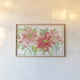 Winter Blooms VI by Sue Schlabach. shown as a paper print in a natural frame. Available as a archival giclee rolled canvas, fine art paper, or poster print. SKU 39608i.