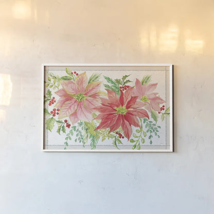 Winter Blooms VI by Sue Schlabach. shown as a paper print in a white frame. Available as a archival giclee rolled canvas, fine art paper, or poster print. SKU 39608i.
