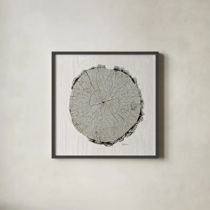 Woodland Years II with Silver v2 by Sue Schlabach. Shown in a sleek black glass frame for a contemporary gallery look. Available as an archival giclee rolled canvas, fine art paper, or poster print. SKU 26782a.