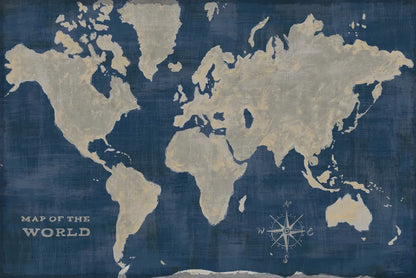 World Map Collage Deep by Sue Schlabach. SKU 75338i. Archival Giclee Fine art print for wall decor.