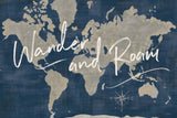 World Map Collage Deep Wander by Sue Schlabach. SKU 75339i. Archival Giclee Fine art print for wall decor.