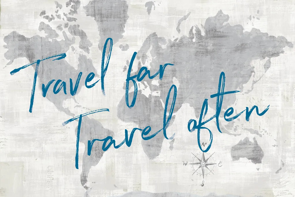 World Map Collage Travel by Sue Schlabach. SKU 75341i. Archival Giclee Fine art print for wall decor.