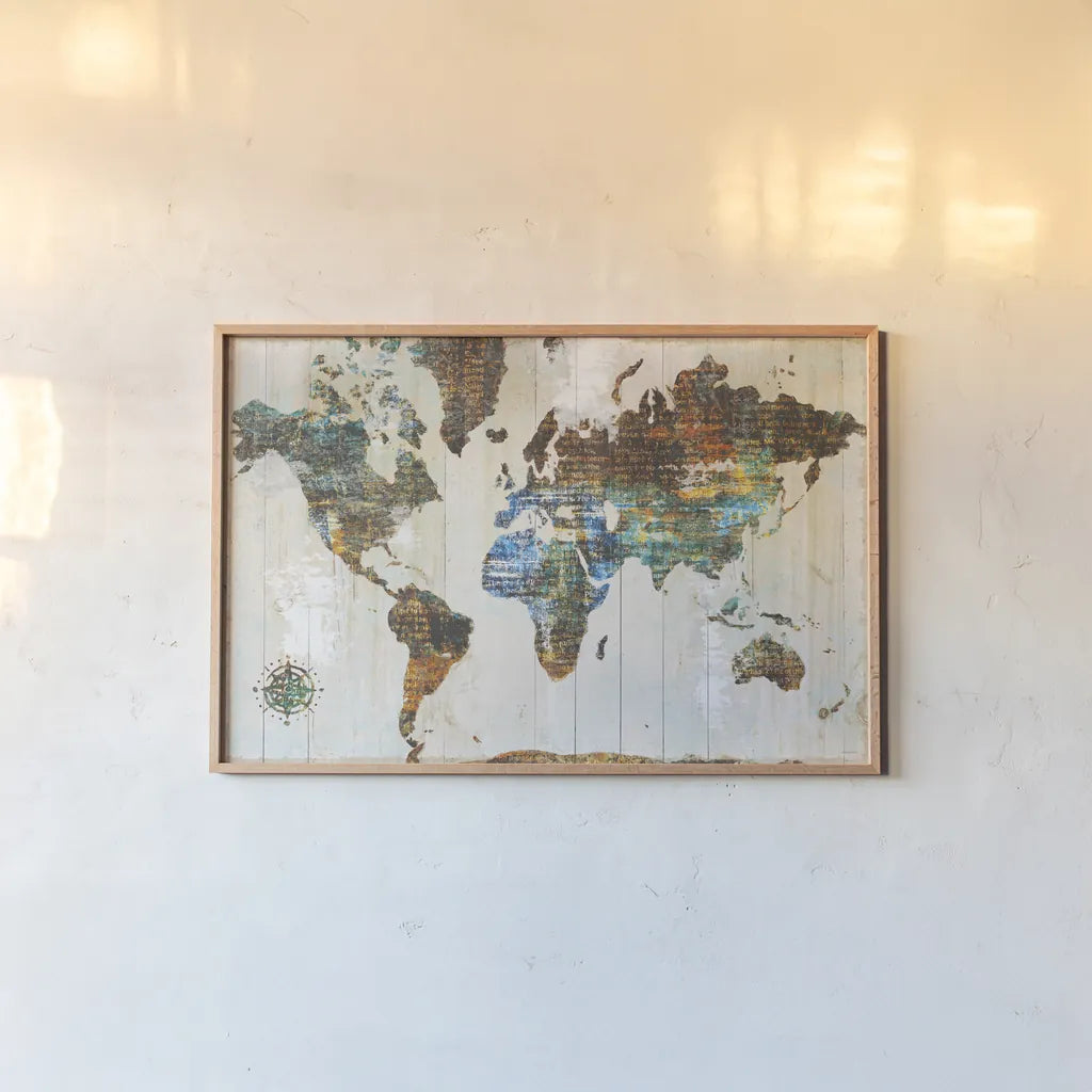 World of Wonders by Sue Schlabach. shown as a paper print in a natural frame. Available as a archival giclee rolled canvas, fine art paper, or poster print. SKU 36513i.