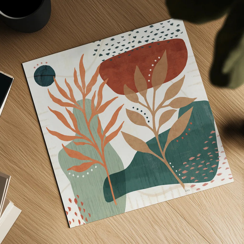 Abstract Blossom II by Veronique Charron. Shown as a detailed flat fine art print, highlighting archival giclee quality. Available as an archival giclee rolled canvas, fine art paper, or poster print. SKU 70897a.