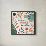 Abstract Blossom VII by Veronique Charron. Shown in a sleek black glass frame for a contemporary gallery look. Available as an archival giclee rolled canvas, fine art paper, or poster print. SKU 70902a.