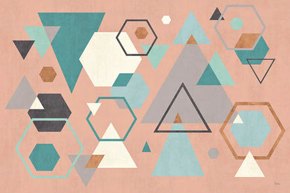 Abstract Geo I Pink by Veronique Charron. SKU 34852i. Archival Giclee Fine art print for wall decor.