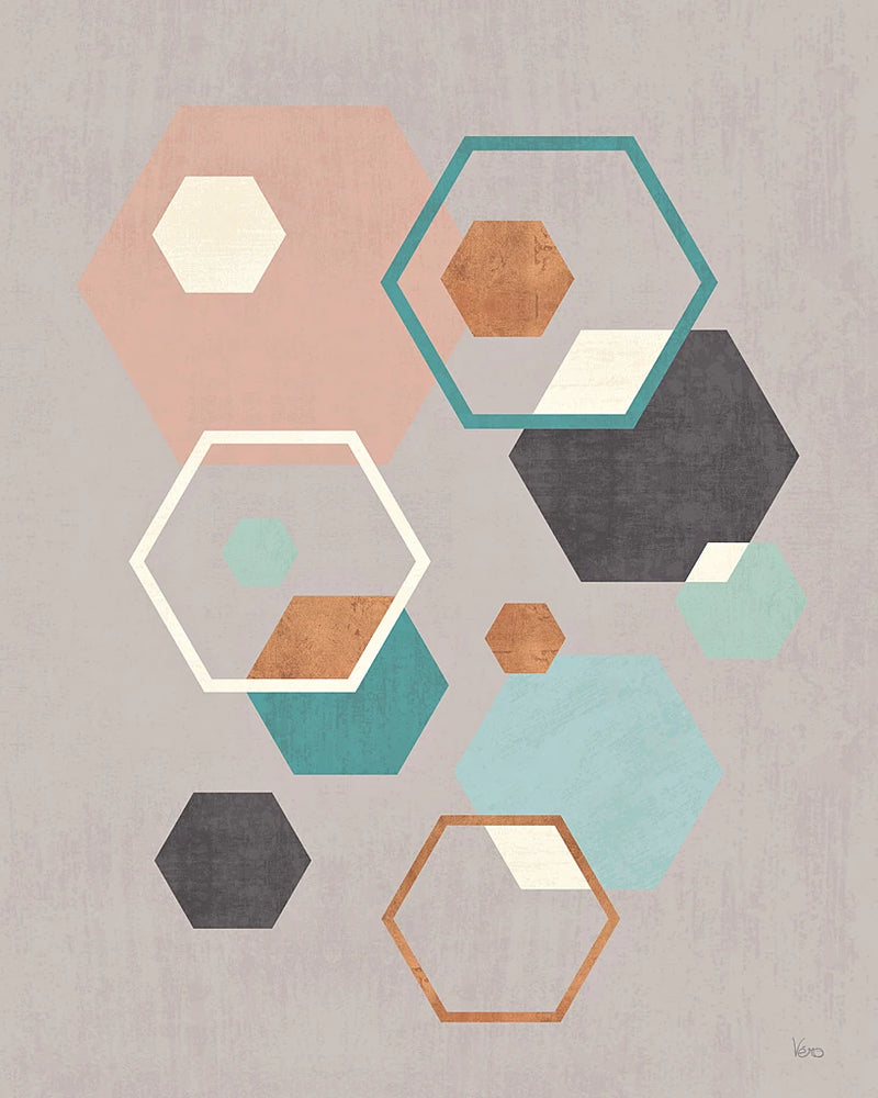 Abstract Geo III Gray by Veronique Charron