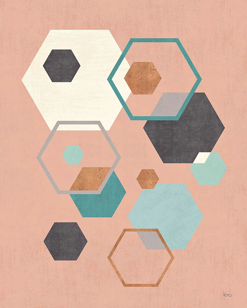 Abstract Geo III Pink by Veronique Charron