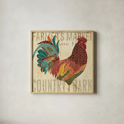 At the Barn II by Veronique Charron. Shown in a natural wood glass frame for a timeless modern aesthetic. Available as an archival giclee rolled canvas, fine art paper, or poster print. SKU 24722a.