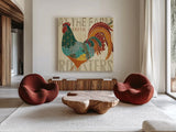 At the Barn III by Veronique Charron. Shown as extra-large giant wall art in a modern living room. Available as an archival giclee rolled canvas, fine art paper, or poster print. SKU 24723a.