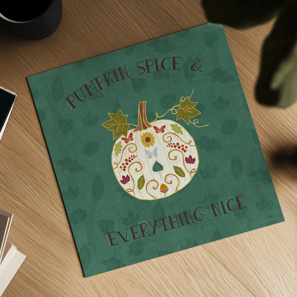 Autumn Otomi II by Veronique Charron. Shown as a detailed flat fine art print, highlighting archival giclee quality. Available as an archival giclee rolled canvas, fine art paper, or poster print. SKU 47645a.