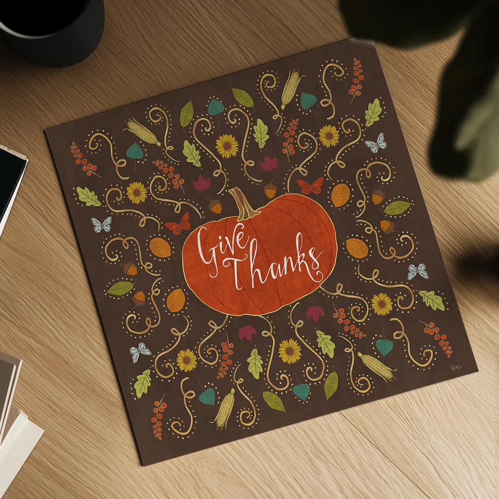 Autumn Otomi VII by Veronique Charron. Shown as a detailed flat fine art print, highlighting archival giclee quality. Available as an archival giclee rolled canvas, fine art paper, or poster print. SKU 47650a.