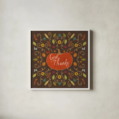 Autumn Otomi VII by Veronique Charron. Shown in a crisp white glass frame for a clean and minimalist style. Available as an archival giclee rolled canvas, fine art paper, or poster print. SKU 47650a.