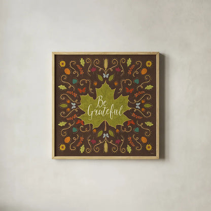 Autumn Otomi VIII by Veronique Charron. Shown in a natural wood glass frame for a timeless modern aesthetic. Available as an archival giclee rolled canvas, fine art paper, or poster print. SKU 47651a.