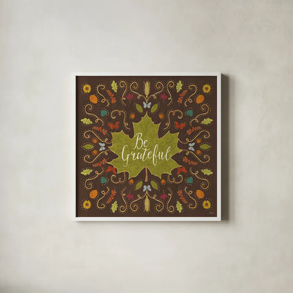 Autumn Otomi VIII by Veronique Charron. Shown in a crisp white glass frame for a clean and minimalist style. Available as an archival giclee rolled canvas, fine art paper, or poster print. SKU 47651a.