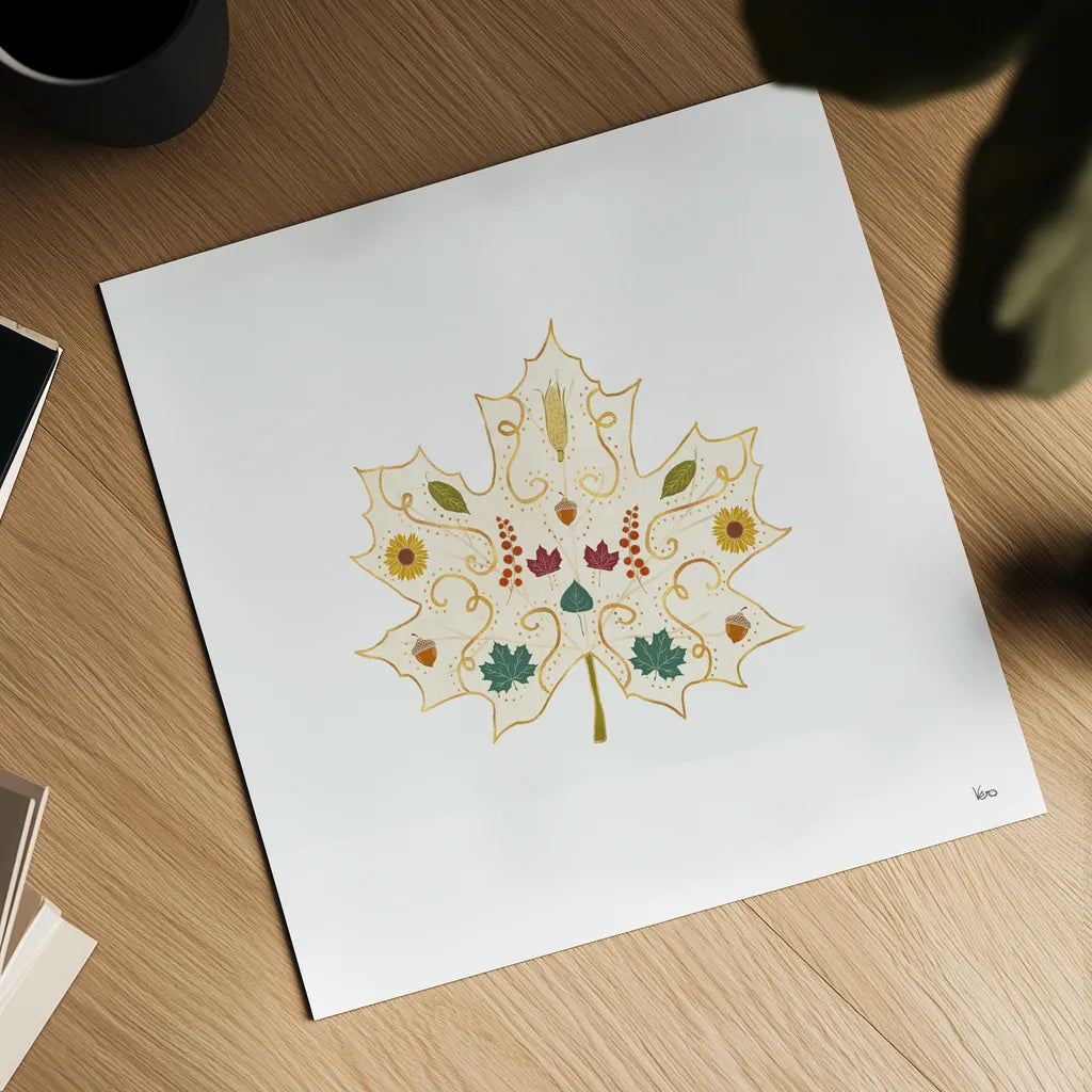 Autumn Otomi XII by Veronique Charron. Shown as a detailed flat fine art print, highlighting archival giclee quality. Available as an archival giclee rolled canvas, fine art paper, or poster print. SKU 80158a.