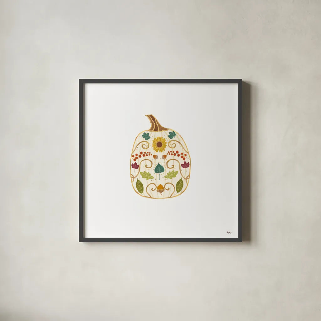 Autumn Otomi XIII by Veronique Charron. Shown in a sleek black glass frame for a contemporary gallery look. Available as an archival giclee rolled canvas, fine art paper, or poster print. SKU 80159a.