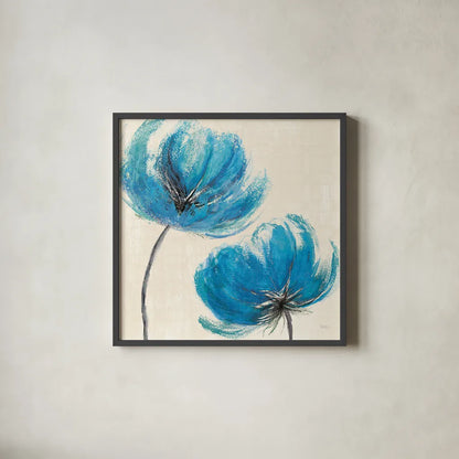 Azure III by Veronique Charron. Shown in a sleek black glass frame for a contemporary gallery look. Available as an archival giclee rolled canvas, fine art paper, or poster print. SKU 10527a.