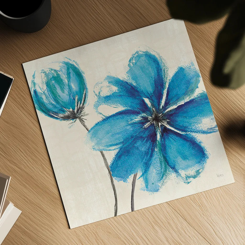 Azure IV by Veronique Charron. Shown as a detailed flat fine art print, highlighting archival giclee quality. Available as an archival giclee rolled canvas, fine art paper, or poster print. SKU 10528a.