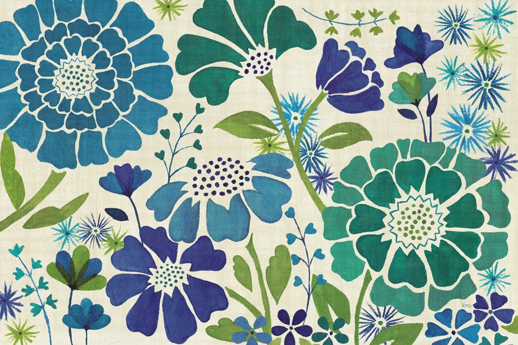 Blue Garden by Veronique Charron. SKU 11846i. Archival Giclee Fine art print for wall decor.