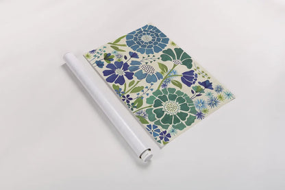 Blue Garden by Veronique Charron. shown as a rolled paper print. Available as archival giclee rolled canvas, fine art paper, or poster print. SKU 11846i.