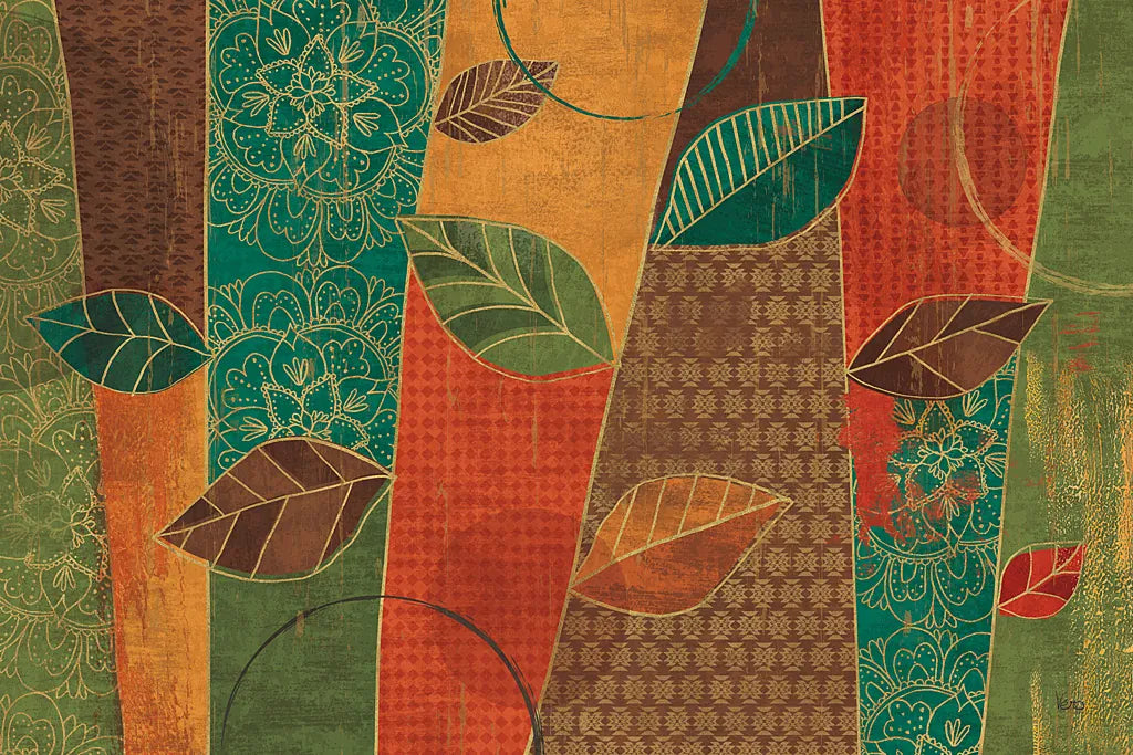 Bohemian Leaves I by Veronique Charron. SKU 28891i. Archival Giclee Fine art print for wall decor.