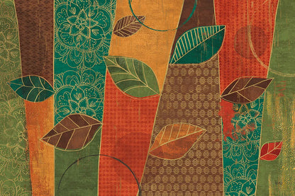 Bohemian Leaves I by Veronique Charron. SKU 28891i. Archival Giclee Fine art print for wall decor.