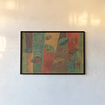 Bohemian Leaves I by Veronique Charron. shown as a paper print in a black flame. Available as a archival giclee rolled canvas, fine art paper, or poster print. SKU 28891i.