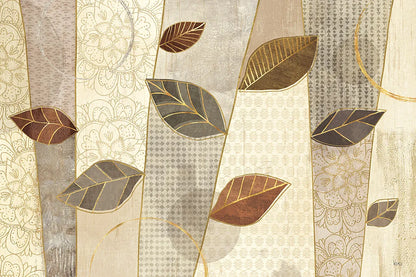 Bohemian Leaves I Neutral by Veronique Charron. SKU 28896i. Archival Giclee Fine art print for wall decor.