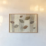 Bohemian Leaves I Neutral by Veronique Charron. shown as a paper print in a natural frame. Available as a archival giclee rolled canvas, fine art paper, or poster print. SKU 28896i.