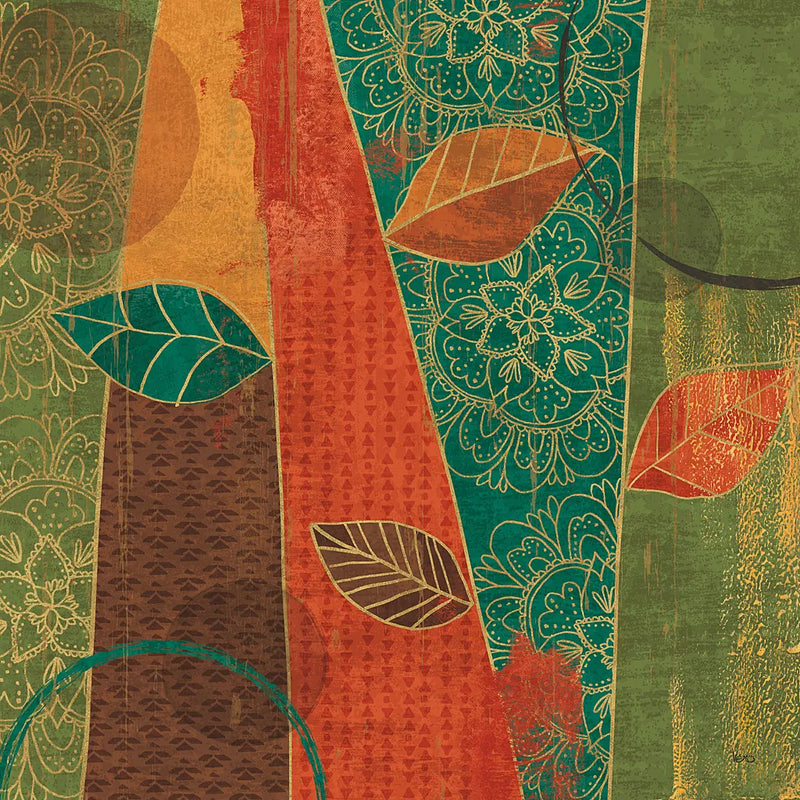 Bohemian Leaves II by Veronique Charron. SKU 28892a. Archival Giclee Fine art print for wall decor.