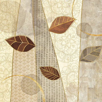 Bohemian Leaves II Neutral by Veronique Charron. SKU 28897a. Archival Giclee Fine art print for wall decor.