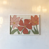 Bold Petals I by Veronique Charron. shown as a paper print in a white frame. Available as a archival giclee rolled canvas, fine art paper, or poster print. SKU 98968i.