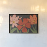 Bold Petals I Dark by Veronique Charron. shown as a paper print in a black flame. Available as a archival giclee rolled canvas, fine art paper, or poster print. SKU 98969i.