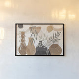 Botanical Form I Neutral by Veronique Charron. shown as a paper print in a black flame. Available as a archival giclee rolled canvas, fine art paper, or poster print. SKU 71443i.