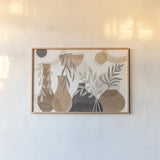 Botanical Form I Neutral by Veronique Charron. shown as a paper print in a natural frame. Available as a archival giclee rolled canvas, fine art paper, or poster print. SKU 71443i.