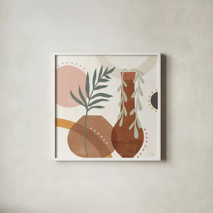 Botanical Form II by Veronique Charron. Shown in a crisp white glass frame for a clean and minimalist style. Available as an archival giclee rolled canvas, fine art paper, or poster print. SKU 69303a.