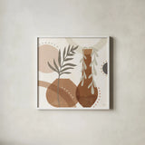 Botanical Form II Neutral by Veronique Charron. Shown in a crisp white glass frame for a clean and minimalist style. Available as an archival giclee rolled canvas, fine art paper, or poster print. SKU 71444a.