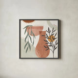 Botanical Form III by Veronique Charron. Shown in a sleek black glass frame for a contemporary gallery look. Available as an archival giclee rolled canvas, fine art paper, or poster print. SKU 69304a.
